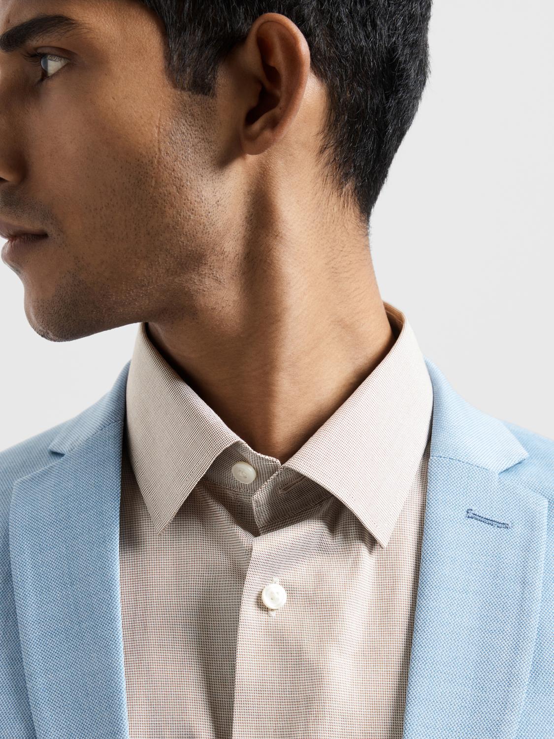 Ethan Slim Skjorte - Beige/ Toffee